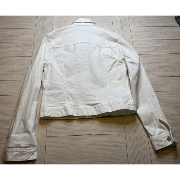 Ralph Lauren Sport Women Sz XS Button Up White Denim Jean Jacket Classic Cottage - Picture 8 of 9